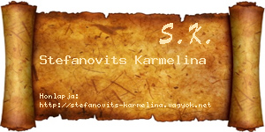 Stefanovits Karmelina névjegykártya
